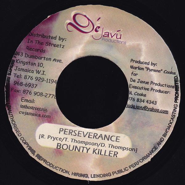 

7inch Record BOUNTY KILLER - Perseverance NONE Dé Javú Product 2002 Jamaica Reggae, Ska & Dub Used