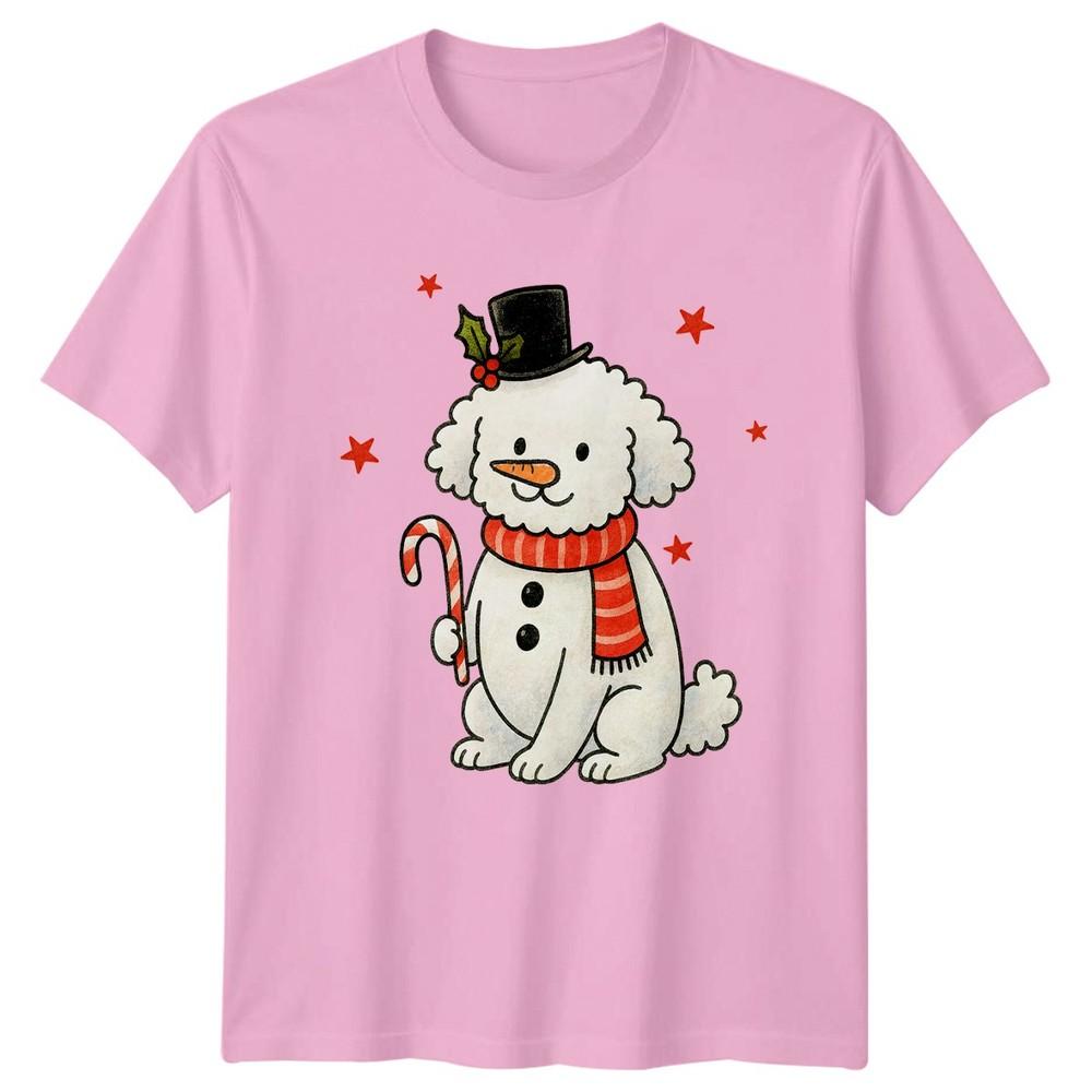 SnowUnisex Dog Christmas Holiday Unisex Unisexs Graphic Tee Canine Poodle