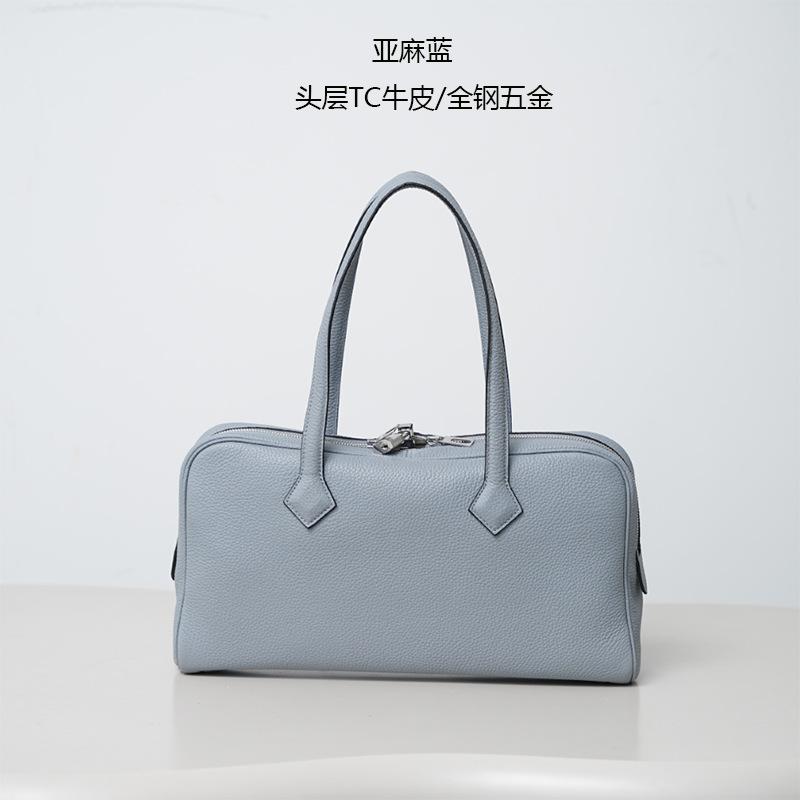 2025 neue erste Schicht Rindsleder schmale Version Victoria Tote Bag vielseitig tragbar Schulter Bowlingtasche