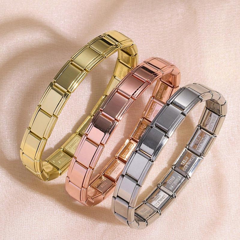 European and American Italian Stainless Steel Elastic DIY Splicing Bracelet