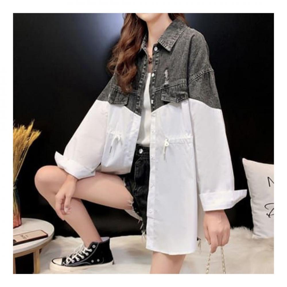 Navava Loose Fit Denim Long Sleeve Shirt Nb1888