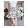 Women's High Waist A-Line Floral Tiered Ruffle Mini Skirt Plus Size Casual Boho