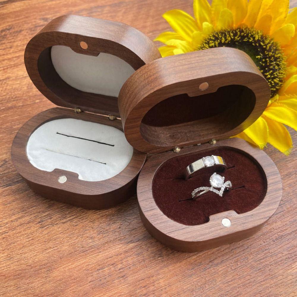 Handmade Rings Bearer Box Wooden Ring Display Box Jewelry Storage Show Case Engagement Proposal