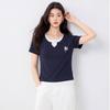 5+ Women's Fake Two-Piece Slim Fit Short Sleeve T-Shirt