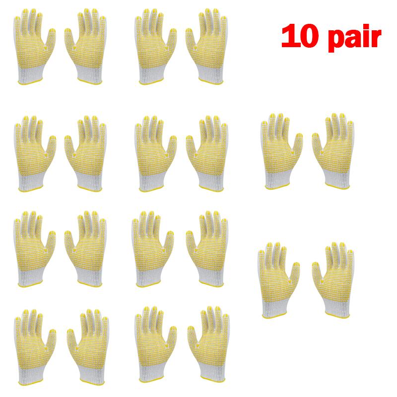 1-10 Pairs Cotton Polyester String Knit Shell Safety Protection Work Gloves, Painter Mechanic Industrial Warehouse with Dots