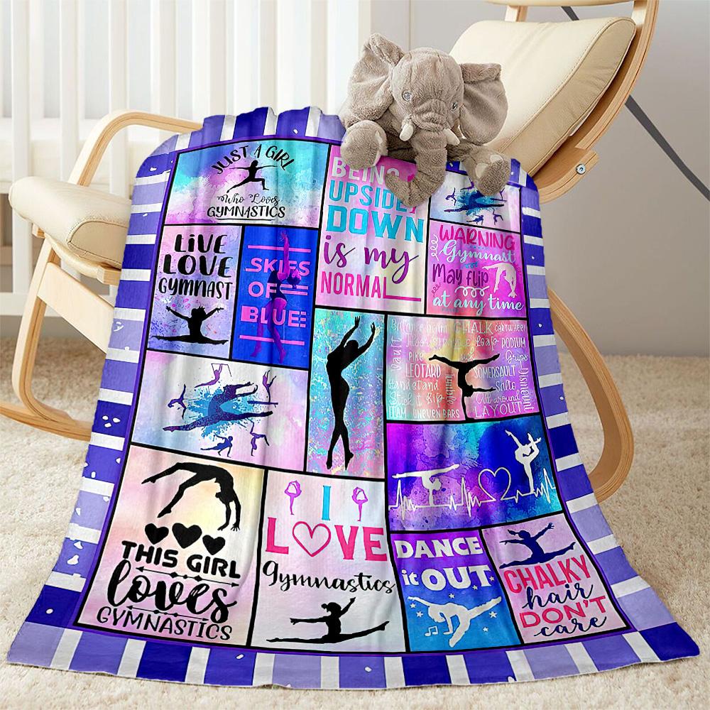 Gymnastics Dreams In Colors Blankets Are Suitable for Living Rooms, Bedrooms, Camping, and Other Places, Making Them an Ideal Choice for Gifts.