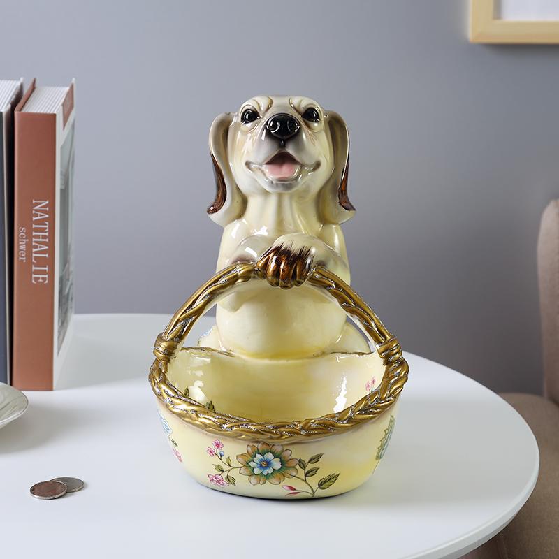 

Корзина для хранения украшений в виде собаки из смолы, коробка для конфет, тарелка для сухофруктов, поднос для закусок, поднос для закусок, украшения, поделки, копилка, подносы для хранения бежевый