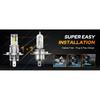 2PCS H4 LED Light Bulbs,9003 Headlight High/Low Beam Driving,Fog & Spot Lights with 50000 RPM Turbo Fan,6500K IP68 Waterproof