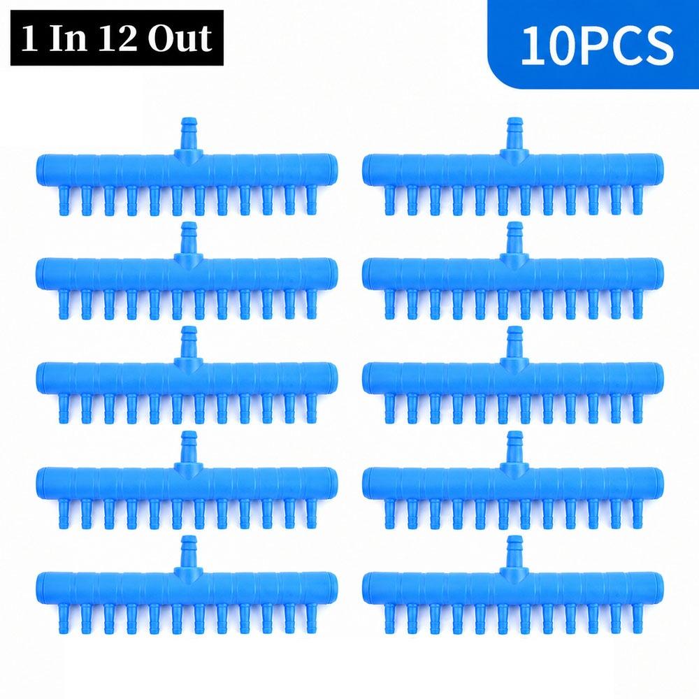 10Pcs Plastic Aquarium Air Splitter 4/5/8mm Oxygen Gas Diverter  for Fish Tank Air Pump Oxygenation