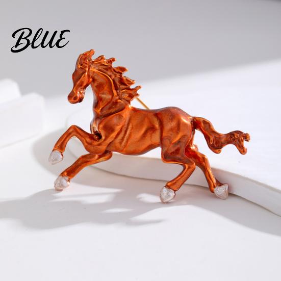 Exquisite Horse Pin Brooch Chinese Zodiac Year of Enamel Vintage