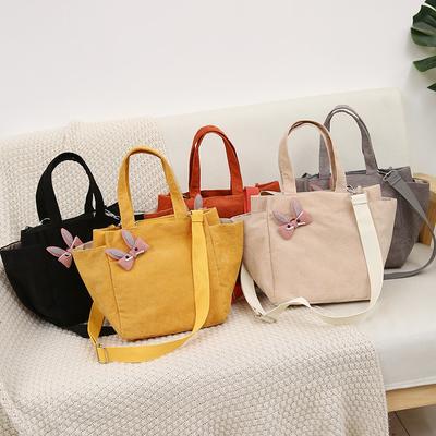 New Fashion Women's Crossbody Carry Canvas Bag Art Academy Style Corduroy Women's Bag Bento Bag
