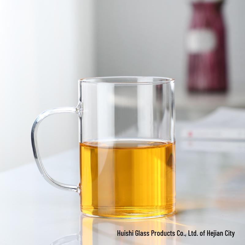 Colorful Handle Small High Borosilicate Glass Cup Set for Water, Juice & Tea Infusion