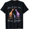 Fun Cute Just A Girl Who Loves Giraffes T-Shirt