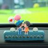 Phone Number Plate Couple Doll Temporary Number Plate Auto Heatproof Decorations Dashboard Display Decorations For Men Women