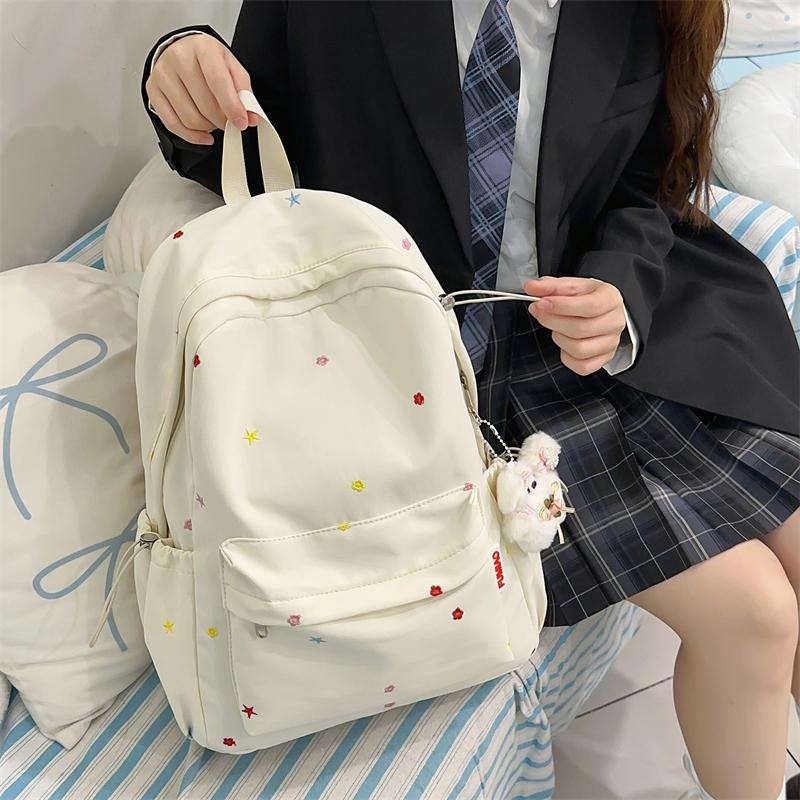 Embroidery Student Schoolbag Women's Large Capacity Backpack
