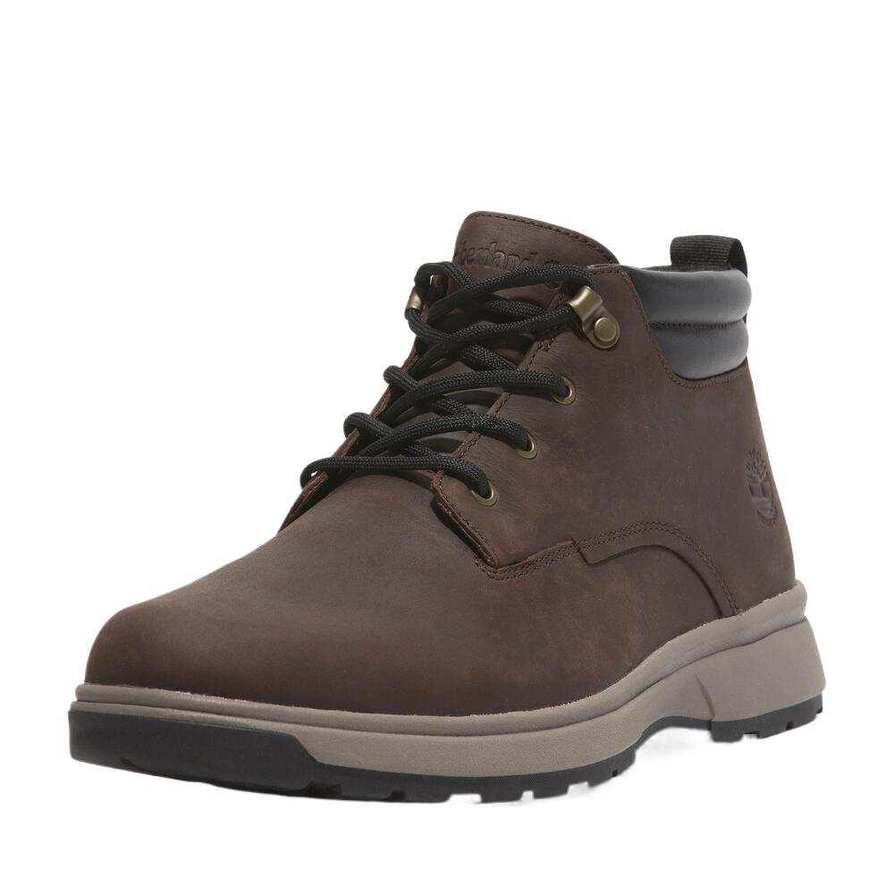 Timberland Chukka Leather Waterproof Durable Comfortable Simple Trendy Versatile Short Outdoor Boots Men boots Brown TB1A5SAMW01