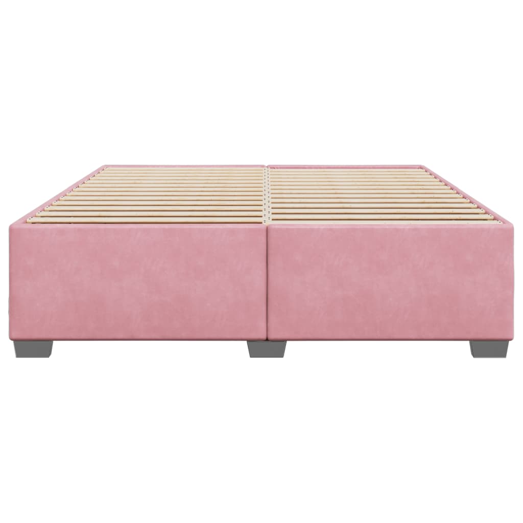 Pink Bed Frame 200x200 cm Velvet