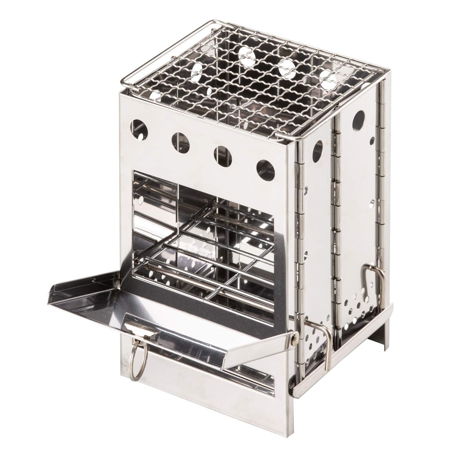 

BUNDOK Box Stove BD-470, Fire Pit, Camping/Touring, Silver