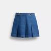 Denim Pleated Skirt Western Wash