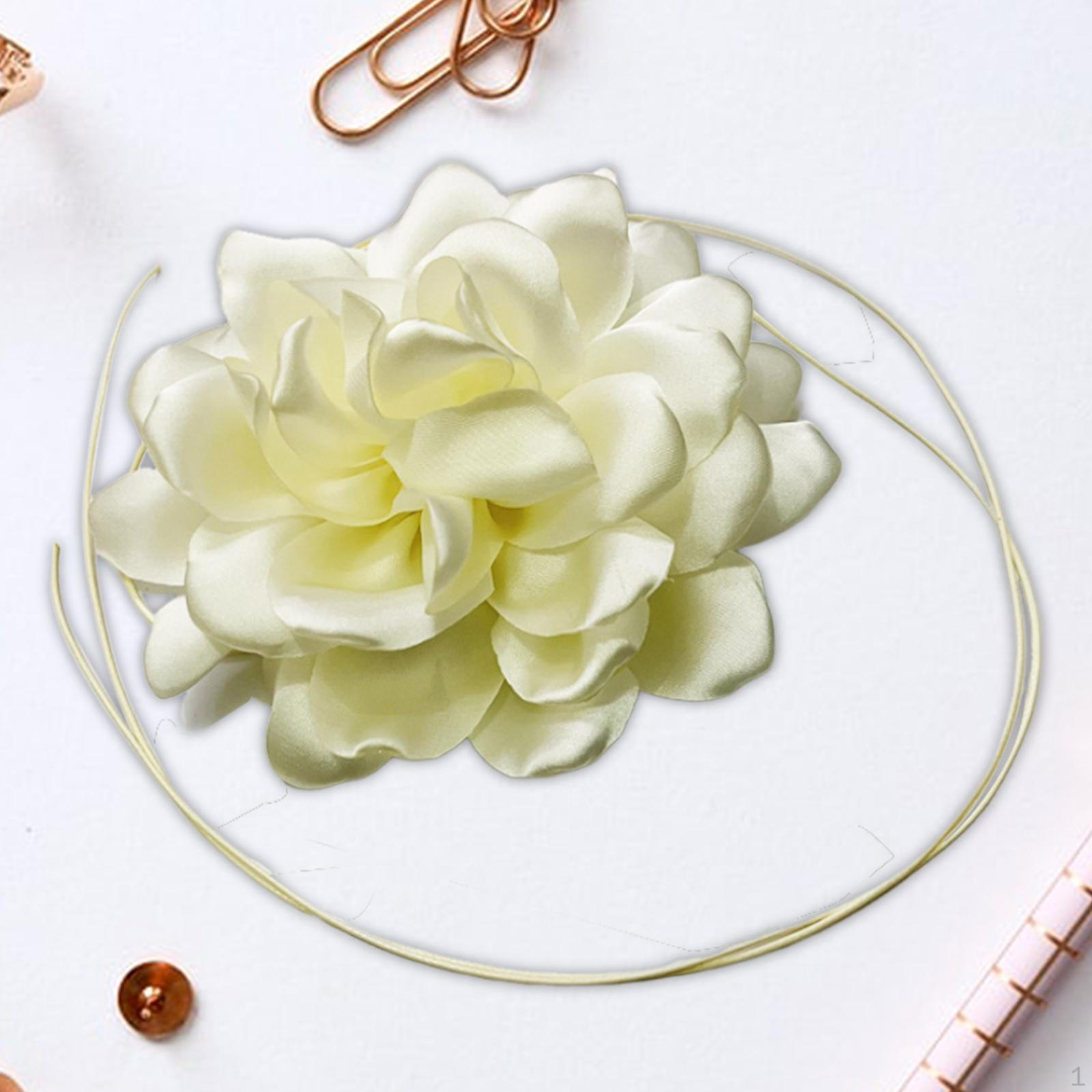 

Колье с цветком розы на шнуровке, ожерелье, воротник для девочек, ожерелье для белый