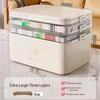 Beige Extra Large 3-Tier Family Medicine Organizer