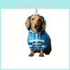 Stylish Acrylic Christmas Dog Keychain Multi-functional Car Home Decoration Accessory