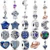 New Copper Space Deep Blue Series Star Moon Fine Charm Beads Fit For Original Bracelets Diy Boutique Jewelry Accessories
