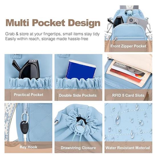 Sports Water Bottle Bag Thermal Insulated Kettle Holder Lightweight Crossbody Water