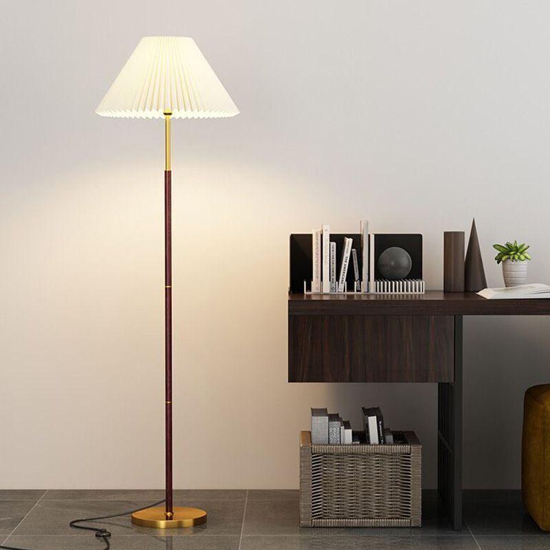Retro Pleated Floor Lamp for Living Room or Bedroom - Eye-Protective, Luxury, and Simple Design