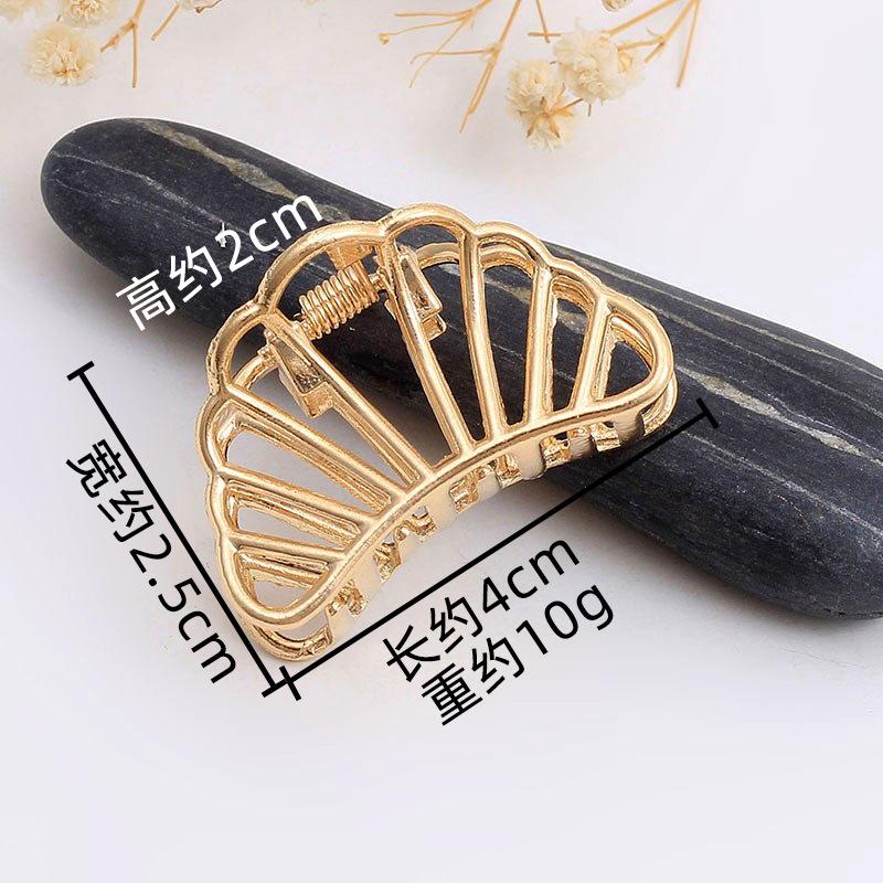 Fashion Alloy Round Chain Hairpin Women'S Back Of Head Shark Clip Medium Geometric Small Grab Clip Headgear Hairpin
