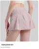 A-line High Waist Pleated Skorts with Lining - Summer Cool Anti-Exposure Running Tennis Yoga Fitness Shorts