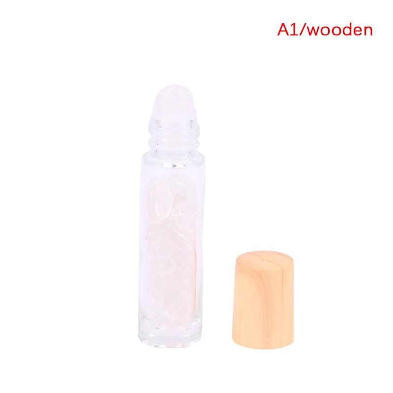 10ml Natürlicher Edelstein Roll-On Flasche Nachfüllbar Ätherisches Öl Körperparfüm Glas innen Heilkristall Schönheits-Chips 1 Stück