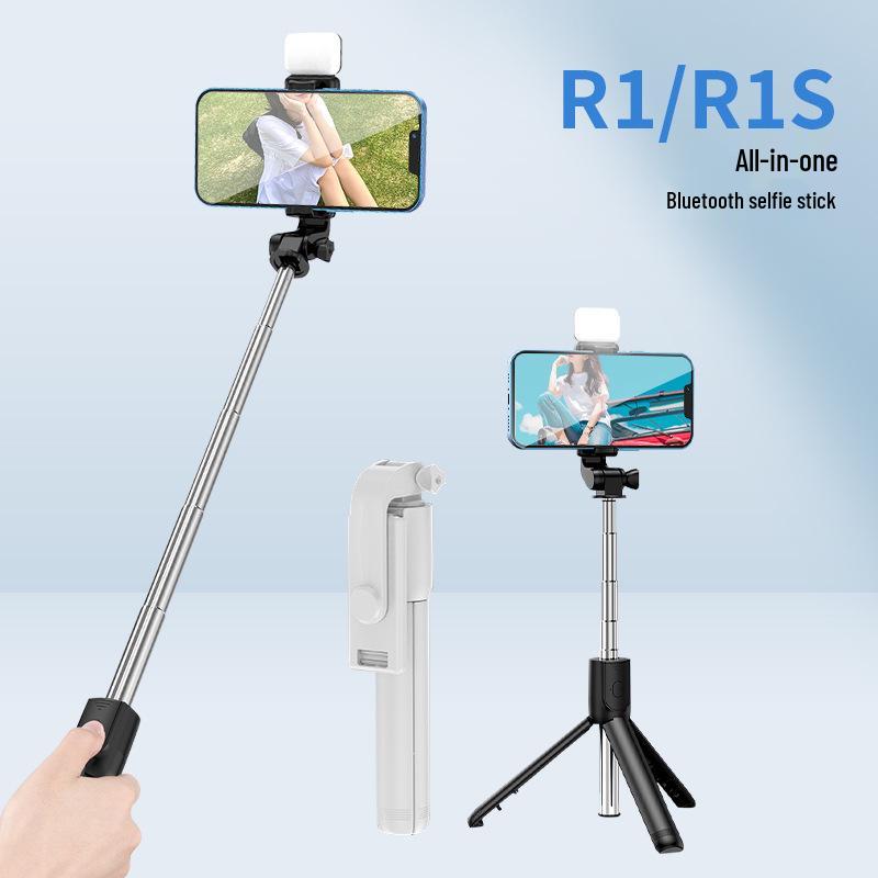 R1 Mobile Phone Bluetooth Selfie Stick Tripod - Extendable, Floor-Standing & Desktop Stand