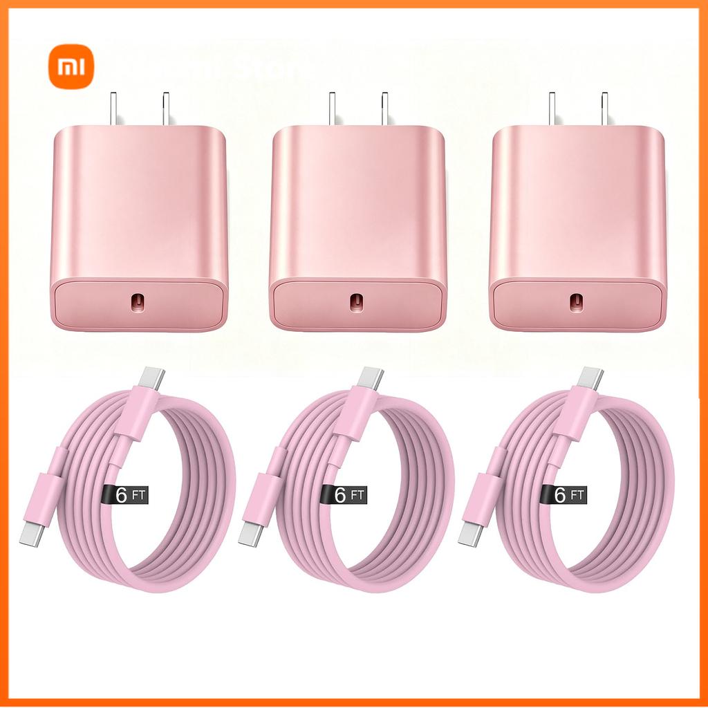 Xiaomi Charger Fast Charging 3 Pack USB C Charger Block with 6 FT Type C Cord Compatible For iPhone 15 16 17 Pro Max For iPad Pro