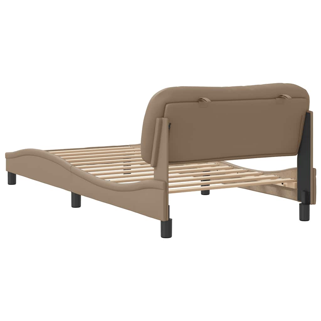 Bed Frame without Mattress  Hvar  Cappuccino Brown 100x200 cm Faux Leather