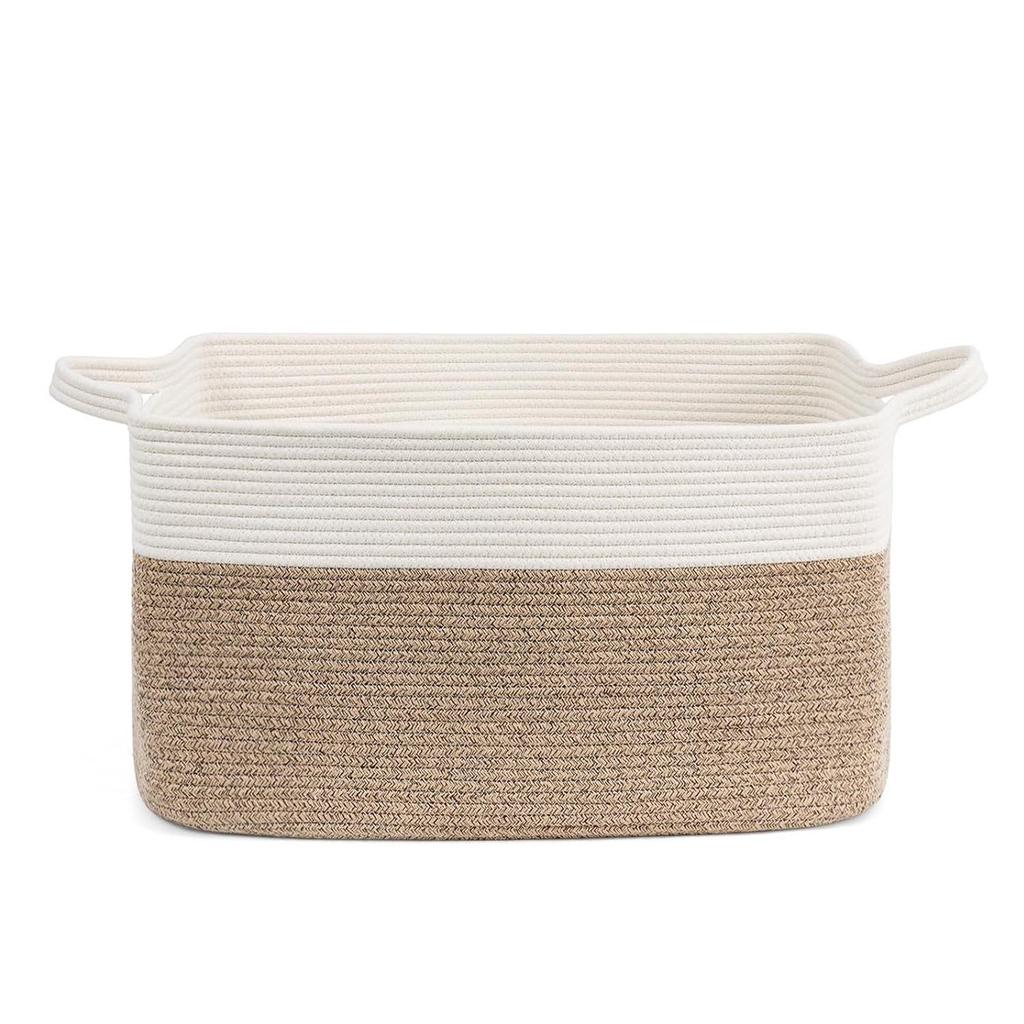 Aufbewahrungskorb aus Baumwollseil, gewebt, mit großem Fassungsvermögen für Wäsche oder Spielzeug