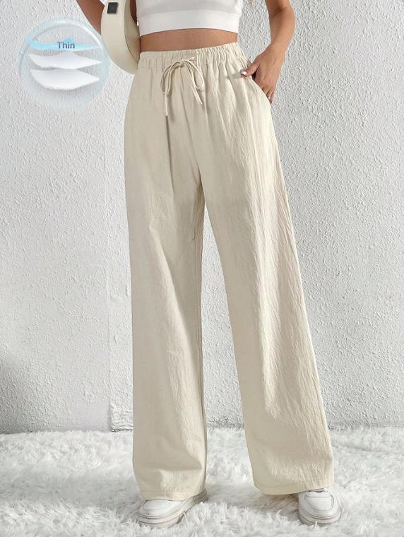 

2025 European & American Style Straight-Wide Leg Loose Slimming Casual Sports Mountaineering Pants Large абрикосовый