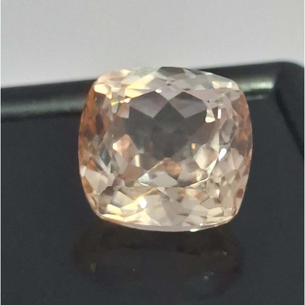 Stunning Natural Peach Morganite 8-10 Ct Cushion Cut Certified Loose Gemstone