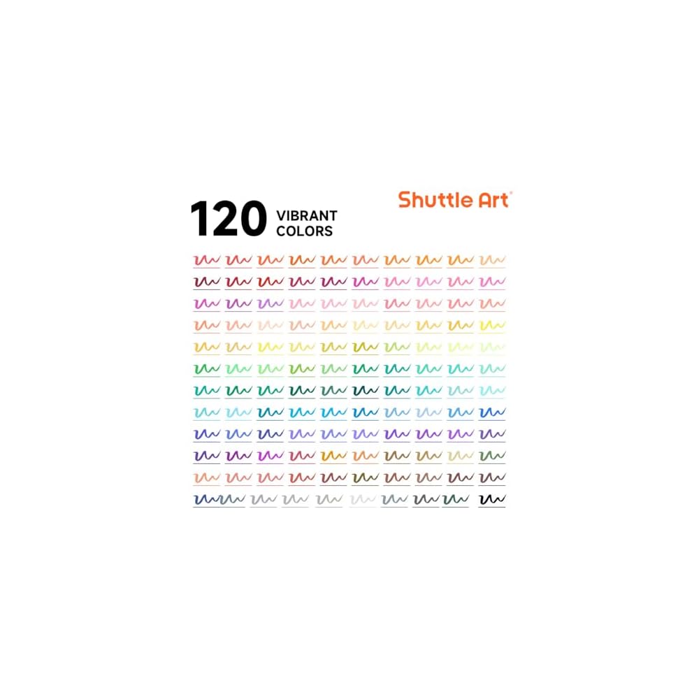 Shuttle Art Brush Pen Watercolor Brush 120 Color Set Markers Watercolor Twin Markers Water-based