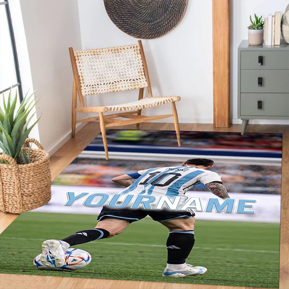 Messi 27 Customizable Name Carpet Perfect for Balcony Entryway Kitchen Dormitory Antislip Carpet Decorate Offices Best for Christmas