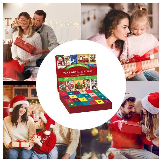 Weihnachts-Adventskalender-Puzzle 1000 Weihnachts-Countdown-Puzzle Winter Santa Schneemann Weihnachtsschmuck