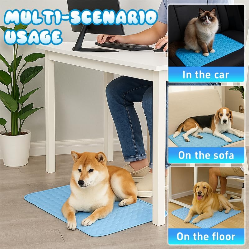 Hundematte, kühlende Sommerunterlage für Hunde, Katzendecke, Sofa, atmungsaktives Haustier-Hundebett, Sommer, waschbar, für kleine, mittelgroße und große Hunde im Auto