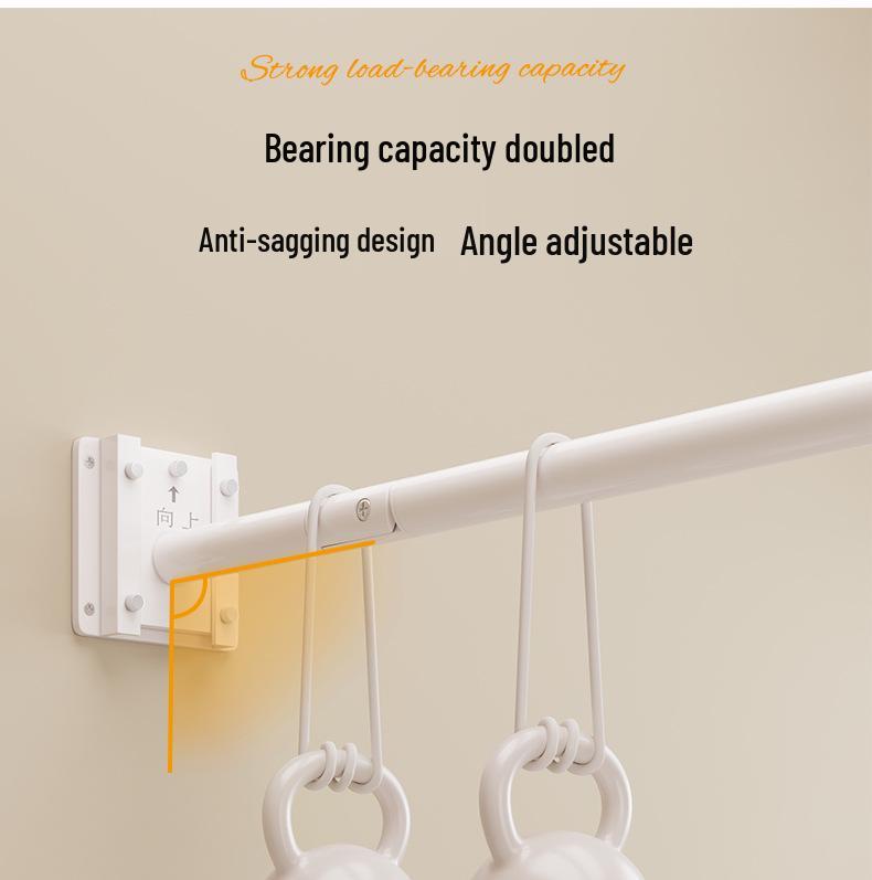 Universal Telescopic Clothes Drying Rack: Freely Retracting, Single-Sided, Folding Design for Household Use