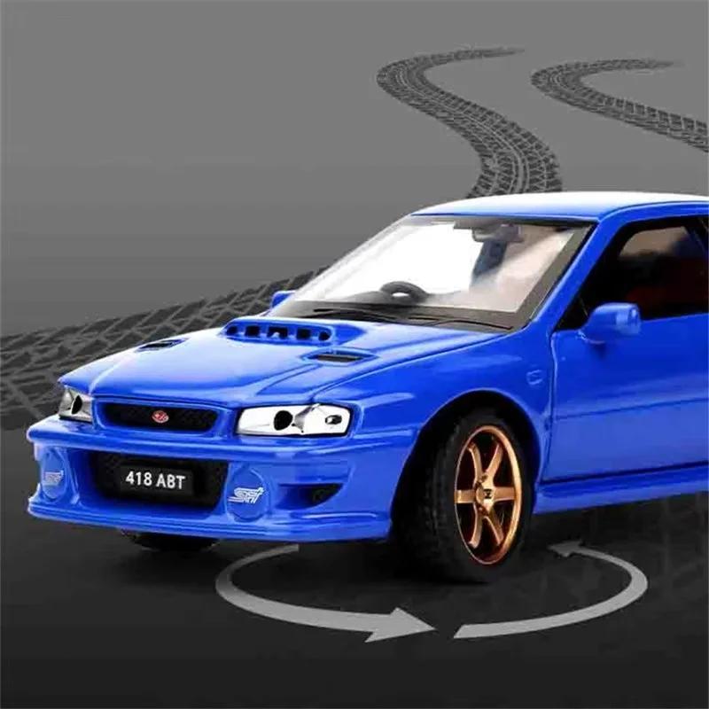 1/32 Subaru Impreza WRX STI Alloy Sports Car Model Diecasts Metal Racing Vehicles Car Model Simulation Sound Light Kids Toy Gift