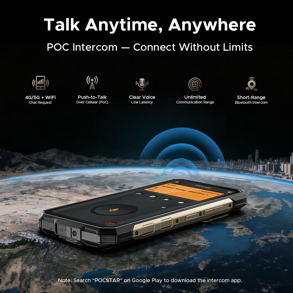 Doogee Fire 7 Ultra Rugged Smartphone 5G, 13000mAh/33W, 8GB+256GB(2TB TF), 6.6” HD+ 90Hz Display, IP68/IP69K, 125dB Speaker, NFC, Dual SIM