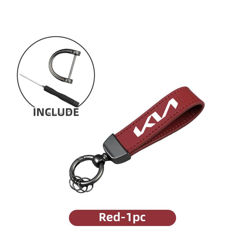 Car Logo Leather Key Accessories New Simple Unisex Daily Keyrings For KIA Cerato Soul Venga Forte Spectra Sedona Niro Cadenza Tclvr60