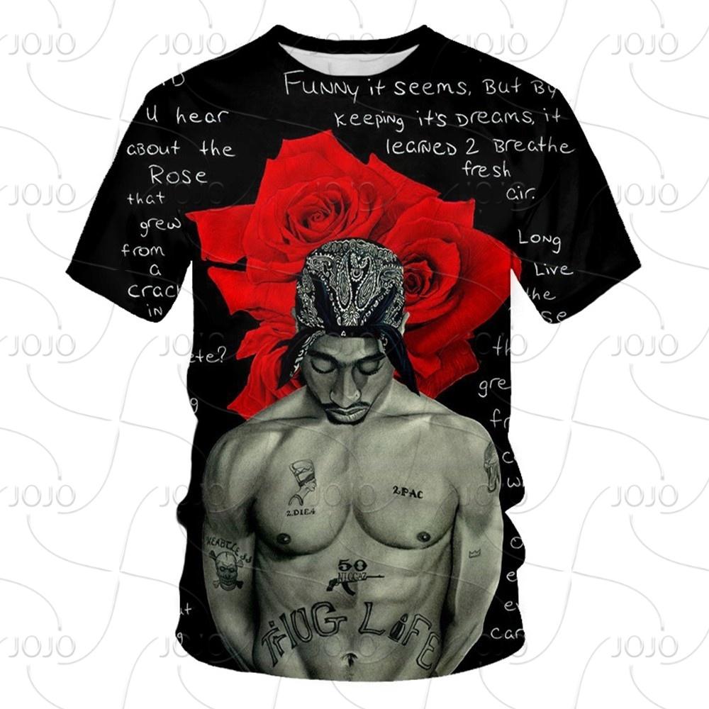 

West Coast Oldschool Hip-hop T-shirt, Rapper 2pac Commemorative T-shirt, Quick-dry and Breathable Jersey for Gangster L