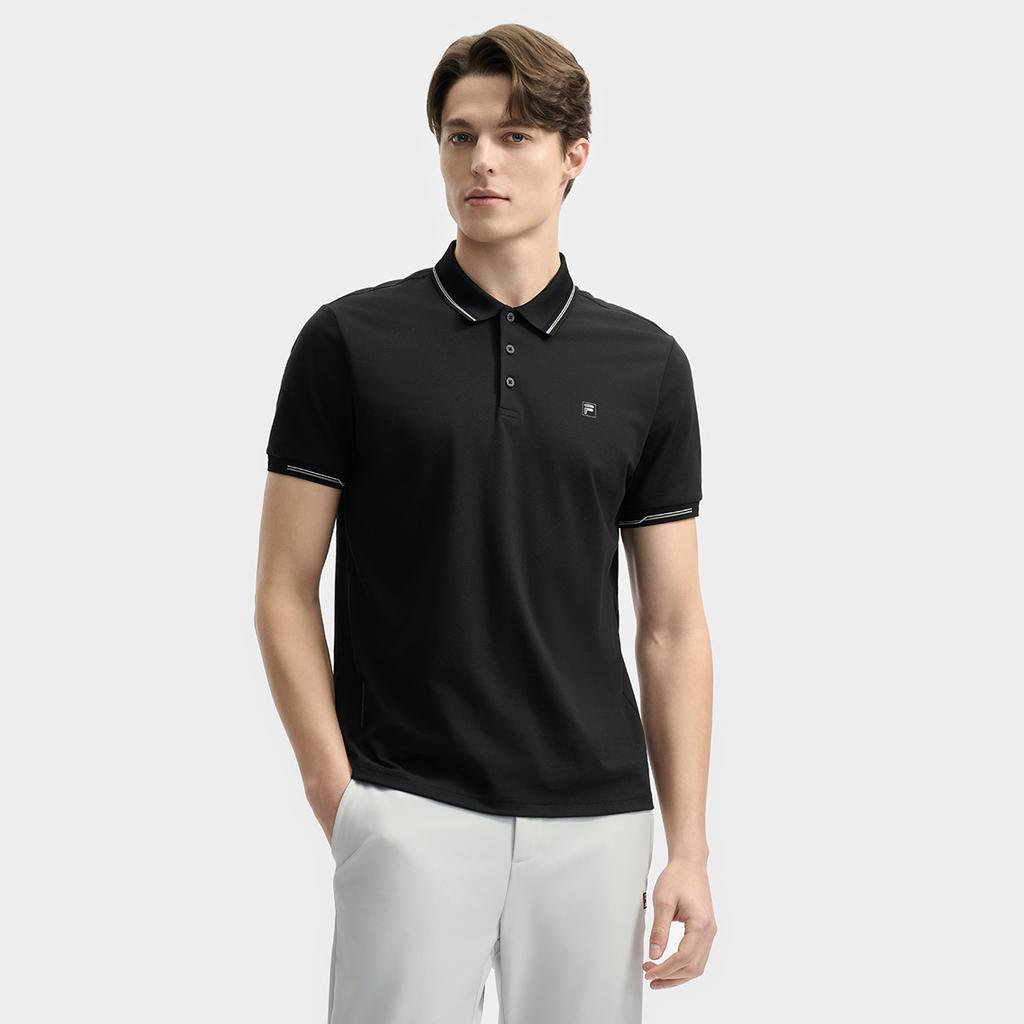 New FILA WHITE Polo Shirt Men's Jet Black F11M523105FBK