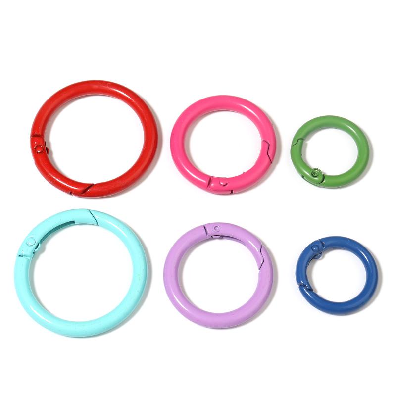 5/10pcs Anneaux O Colorés Attaches à Ressort Porte-clés Rond en Alliage Boucle à Ressort Ouvrable Crochet Pour Connecteur DIY Accessoires de Bijoux