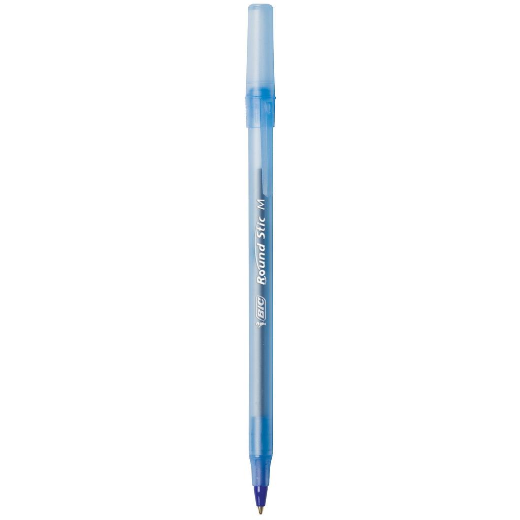 BIC Round Stick Extra Life Ballpoint Medium Pen, (1.0mm), Blue, 60-Pack (GSM609-Blue)